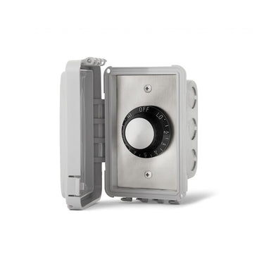 Infratech 120V Single Input Regulator Stainless Steel Flush Mount Plate With Deep Gang Box And Waterproof Cover - 14-4110